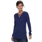 Women's Apt. 9&reg; Crisscross Ribbed Sweater, Size: Medium, Med Purple