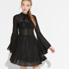 K/lab Sparkly Tie-neck Dress, Teens, Size: Large, Black