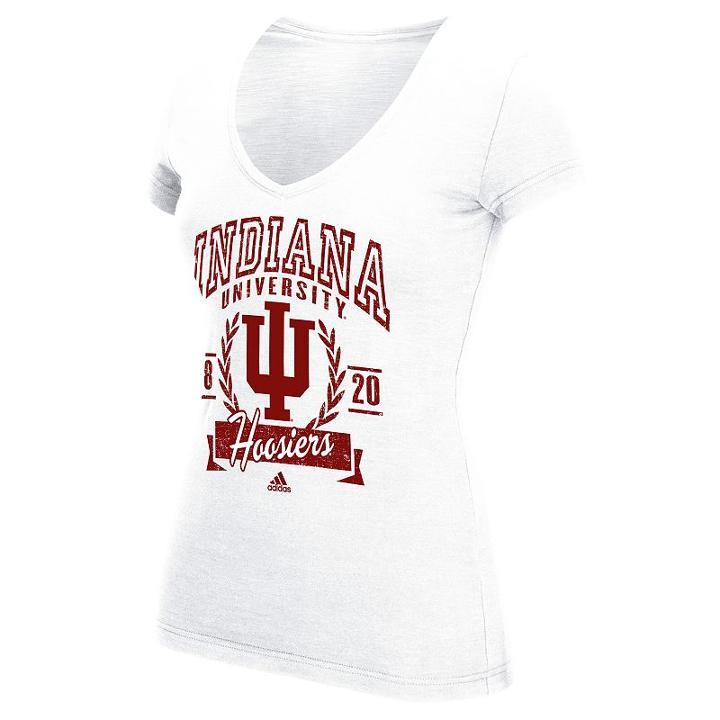 Women's Adidas Indiana Hoosiers Laurel Banner Tee, Size: Large, White