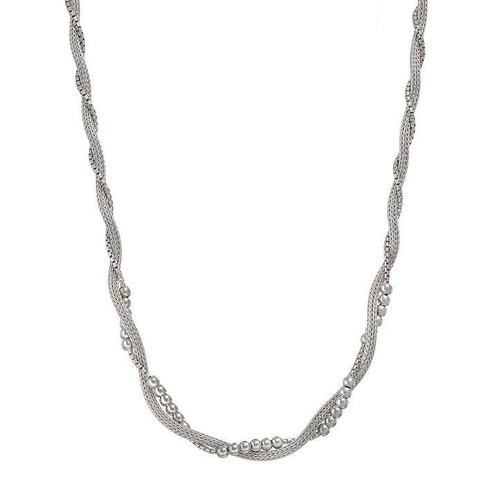 Sterling Silver Twist Necklace, Women's, Size: 17, White