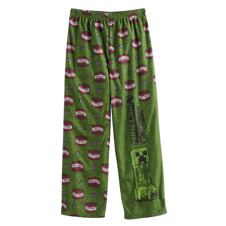 Boys 4-16 Minecraft Creeper Lounge Pants, Size: 6-8, Multicolor
