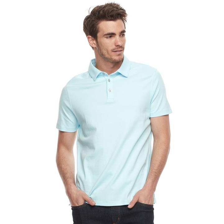 Men's Apt. 9&reg; Regular-fit Soft Touch Stretch Interlock Polo, Size: Xl, Light Blue