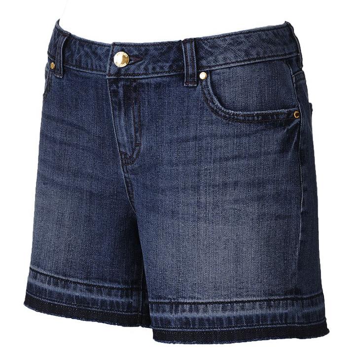 Women's Jennifer Lopez Release-hem Boyfriend Jean Shorts, Size: 4, Dark Blue