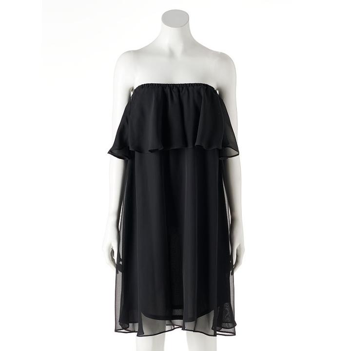 Women's Jennifer Lopez Off-the-shoulder Ruffle Shift Dress, Size: Xl, Ovrfl Oth