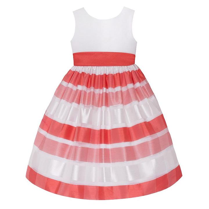 American Princess Striped Burnout Dress - Girls 7-16, Girl's, Size: 8, Med Pink
