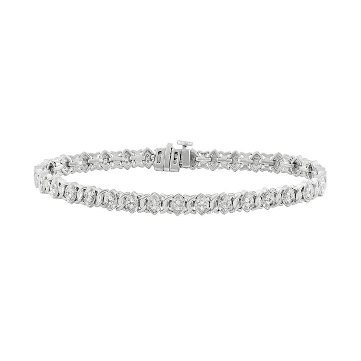 Sterling Silver 1/2 Carat T.w. Diamond Marquise Tennis Bracelet, Women's, Size: 7, White