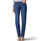 Petite Lee Relaxed Straight-leg Mid-rise Jeans, Women's, Size: 6p - Short, Dark Blue