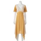 Women's Lc Lauren Conrad Mixed-print Midi Dress, Size: Xl, Yellow