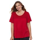 Plus Size Croft & Barrow&reg; Crochet Top, Women's, Size: 3xl, Med Red