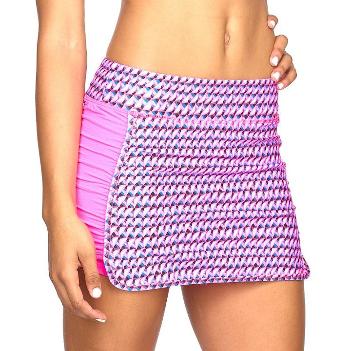 Women's Colosseum Sidewinder Ruched Tennis Skort, Size: Xl, Brt Pink