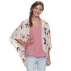 Juniors' Miss Chievous Floral Poncho Top, Teens, Size: Xl, Lt Purple