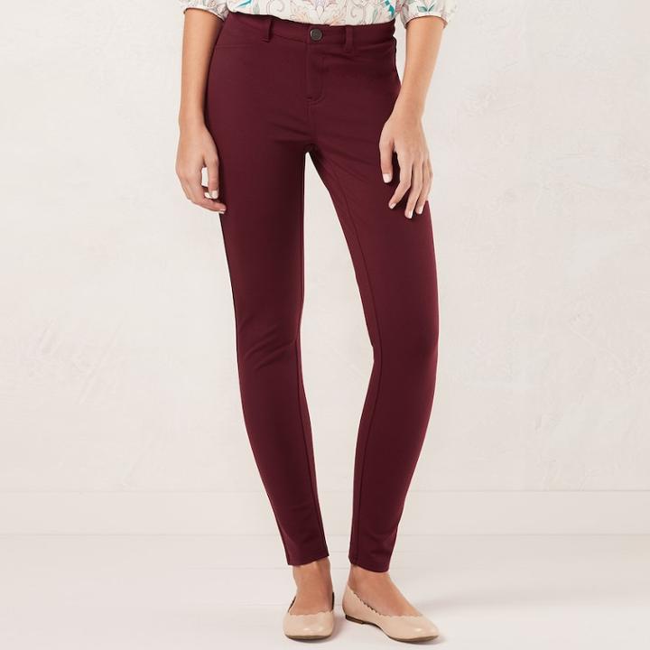Women's Lc Lauren Conrad Knit Pants, Size: 4, Red