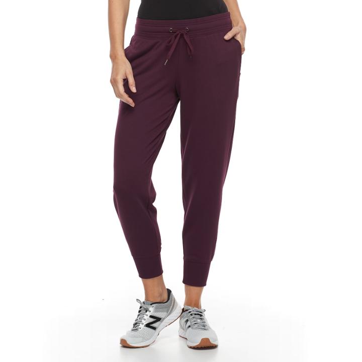 Petite Tek Gear&reg; French Terry Jogger Pants, Women's, Size: L Petite, Drk Purple