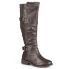 Journee Collection Jagger Womens Buckle Riding Boots, Women's, Size: 6, Brown
