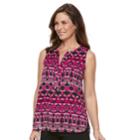 Women's Dana Buchman Crepe Sleeveless Blouse, Size: Small, Dark Pink