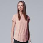 Women's Simply Vera Vera Wang Essential Floral Tee, Size: Large, Light Pink