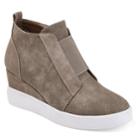 Journee Collection Journee Collection Clara Women's Wedge Sneakers, Size: 5.5 Med, Med Beige