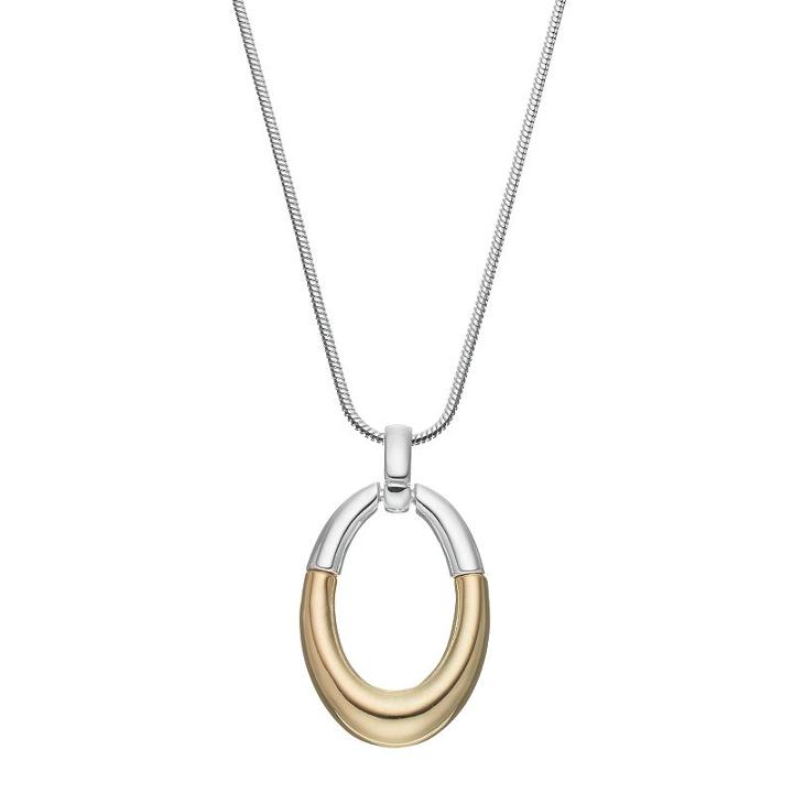 Dana Buchman Two Tone Oval Pendant Necklace, Women's, Multicolor