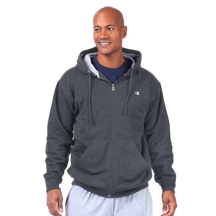 Big & Tall Champion Full-zip Fleece Hoodie, Men's, Size: 3xl Tall, Dark Grey