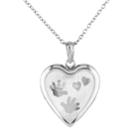 Stella Grace Sterling Silver Handprint Heart Locket Necklace, Women's, Size: 18, White