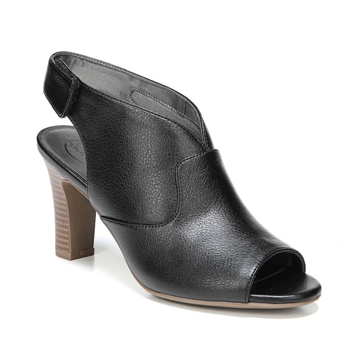 Lifestride Christie Women's Peep-toe Heels, Size: 10 Wide, Black