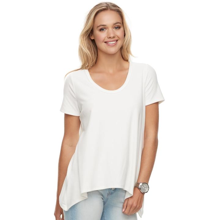 Juniors' Love, Fire Sharkbite Short Sleeve Tee, Teens, Size: Xs, White