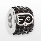 Logoart Philadelphia Flyers Sterling Silver Crystal Logo Bead - Made With Swarovski Crystals, Women's, Black