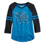 Girls 7-16 & Plus Size Mudd&reg; 3/4-sleeve Raglan Graphic Tee, Size: 20 1/2, Dark Blue