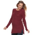 Maternity A:glow Ribbed Tunic Sweater, Women's, Size: S-mat, Dark Red
