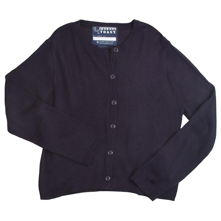 Girls 4-6x French Toast School Uniform Cardigan, Girl's, Size: 6-6x, Blue (navy)