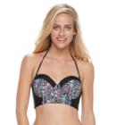 Juniors' Malibu Geometric Underwire Bandeau Bikini Top, Size: Xl, Ovrfl Oth