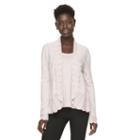 Women's Napa Valley Lurex Mock-layer Sweater, Size: Large, Light Red