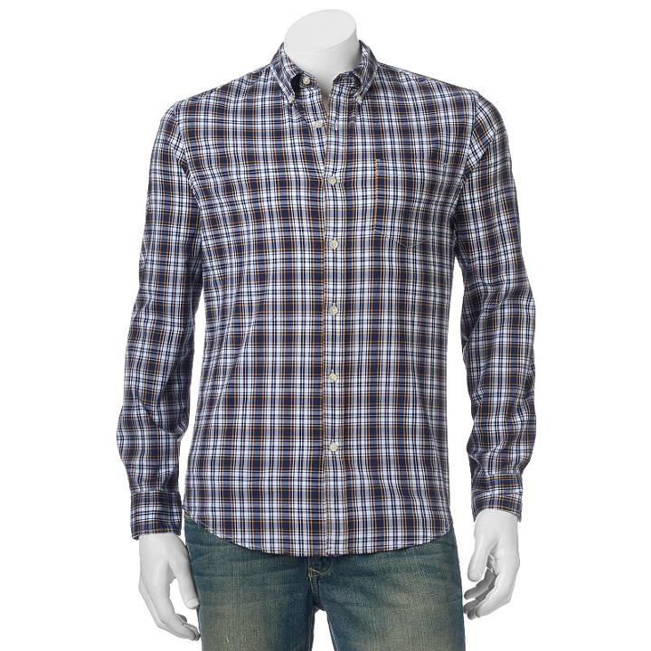 Men's Sonoma Goods For Life&trade; Poplin Button-down Shirt, Size: Small, Dark Blue
