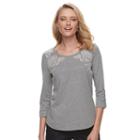Women's Croft & Barrow&reg; Slubbed Scoopneck Tee, Size: Small, Light Grey