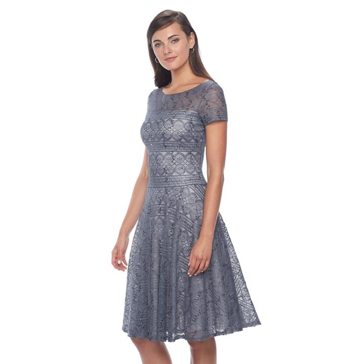 Women's Chaya Lace Fit & Flare Dress, Size: 14, Blue (navy)