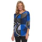 Women's Dana Buchman Print Metal-accent Tunic, Size: Xl, Blue