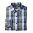 Men's Apt. 9&reg; Slim-fit Premier Flex Collar Plaid Stretch Dress Shirt, Size: 17-32/33, Green