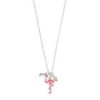 Lc Lauren Conrad Cubic Zirconia Flamingo Charm Necklace, Women's, Pink