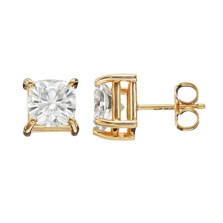 Forever Brilliant 2 1/5 Carat T.w. Lab-created Moissanite 14k Gold Solitaire Earrings, Women's, White