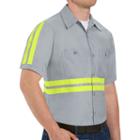 Red Kap, Men's Enhanced Visibility Work Shirt, Size: Large, Multicolor