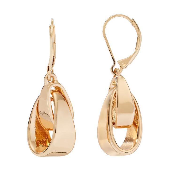 Dana Buchman Interlocked Nickel Free Drop Earrings, Women's, Gold