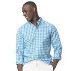 Men's Chaps Tattersall Woven Button-down Shirt, Size: Xl, Blue