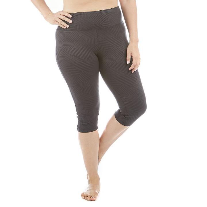 Plus Size Balance Collection Embossed Capri Leggings, Women's, Size: 1xl, Ovrfl Oth