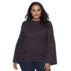 Plus Size Apt. 9&reg; Bell Sleeve Top, Women's, Size: 3xl, Med Purple