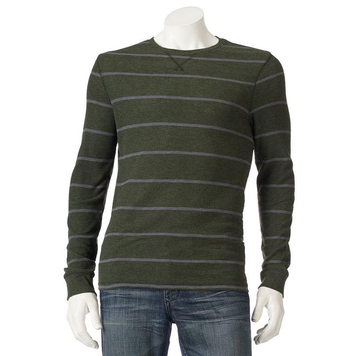Men's Urban Pipeline&reg; Ultimate Thermal Crewneck Tee, Size: Medium, Dark Green