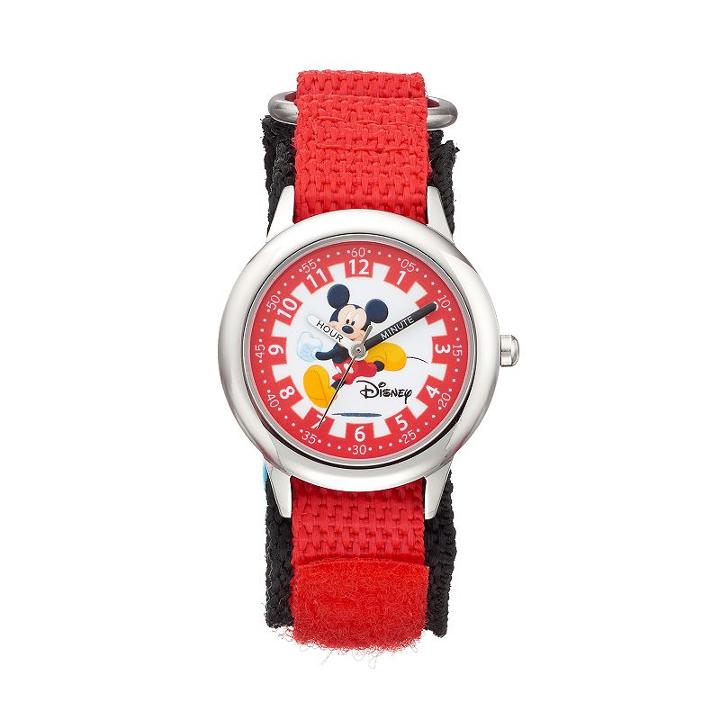 Disney's Mickey Mouse Boy's Time Teacher Watch, Red