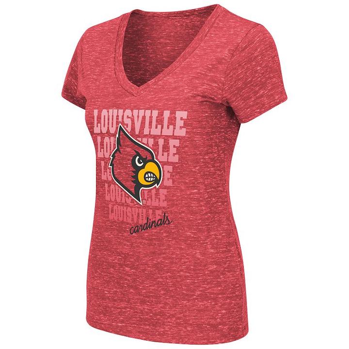 Women's Louisville Cardinals Delorean Tee, Size: Large, Dark Red