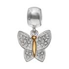 Individuality Beads Crystal Sterling Silver & 14k Gold Over Silver Butterfly Charm, Women's, Multicolor