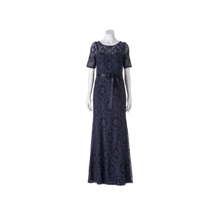 Women's 1 By 8 Scroll Lace Evening Gown, Size: 6, Silver