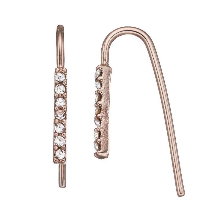 Lc Lauren Conrad Pave Stick Nickel Free Threader Earrings, Women's, Brt Pink